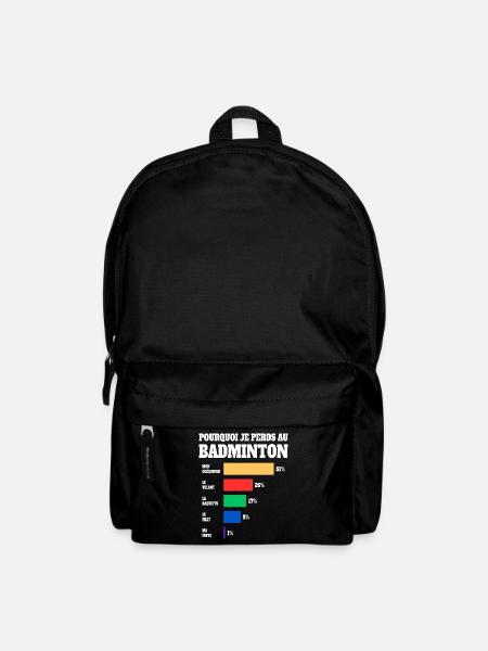 Sport Maillot Humour Joueur Badminton - Sac à dos - noir