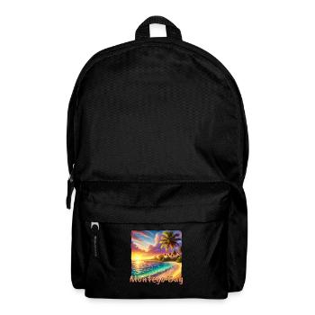 Sonnenuntergang Montego Bay Palmen Strand - Rucksack - Schwarz - Vorne
