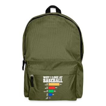 Baseballspieler Humor Baseball - Rucksack - Olivgrün - Vorne