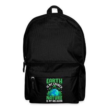 La Terre est mon église, la nature est ma religion - Sac à dos - noir - Devant