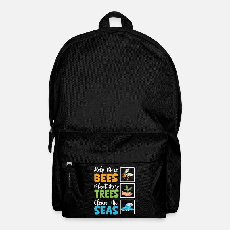 Help more Bees plant more trees clean the seas - Backpack - black