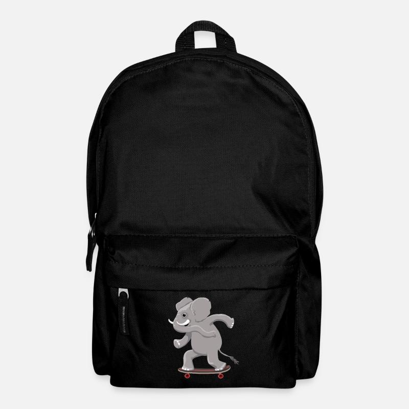 Elefant auf Skateboard - Rucksack - Schwarz