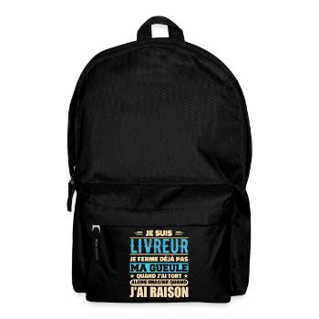 Je Suis Livreur Je Ferme Déjà Pas Ma Gueule Humour - Sac à dos - noir - Devant