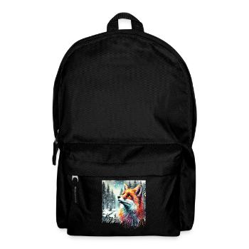 Watercolor Fox, Fox, Winter Background - Backpack - black - Front