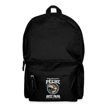 Ich möchte nur mit Papa angeln gehen und einen - Rucksack - Schwarz - Vorne