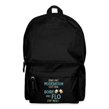 florent modération boire avec flo c'est mieux - Sac à dos - noir - Devant