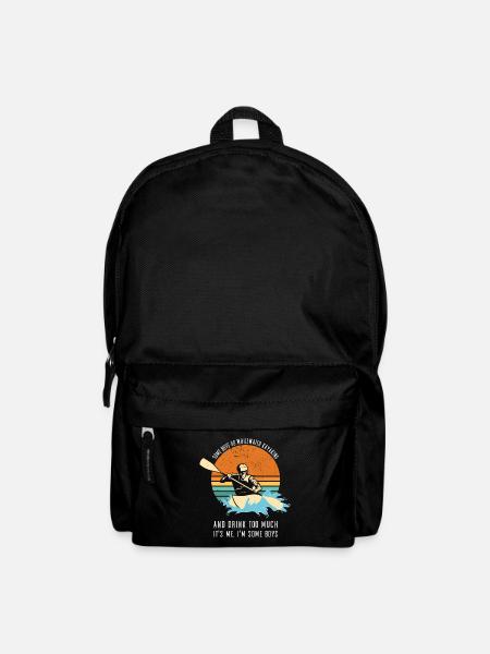 Certains garçons font du kayak en eau vive et boivent beaucoup - Sac à dos - noir