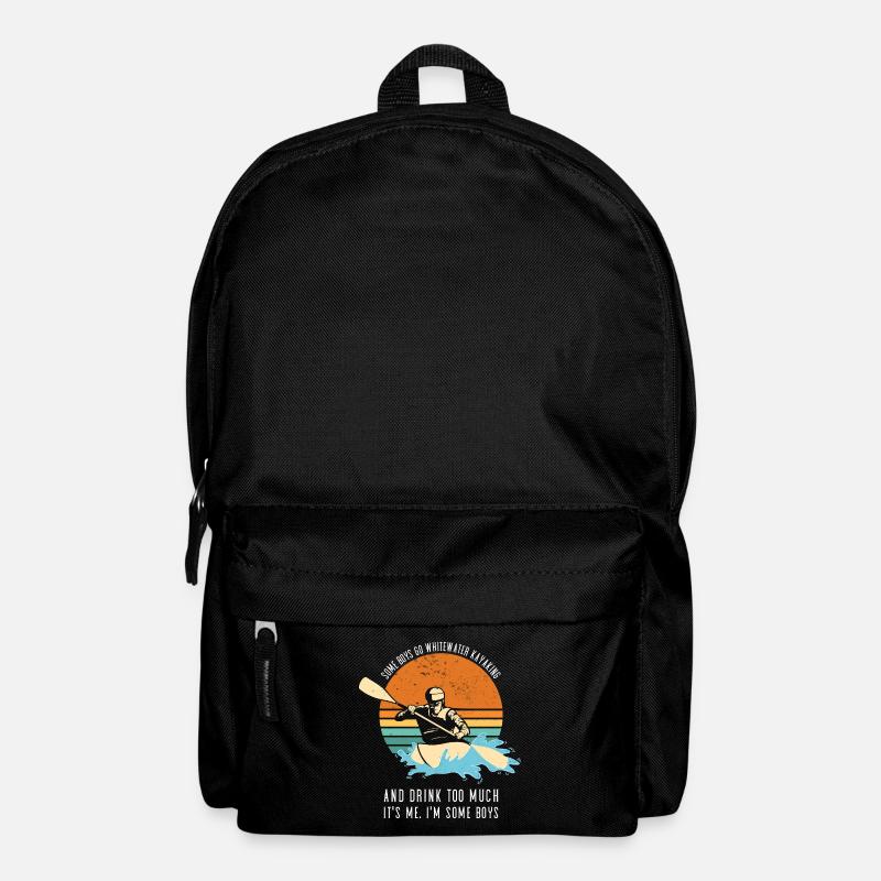 Certains garçons font du kayak en eau vive et boivent beaucoup - Sac à dos - noir