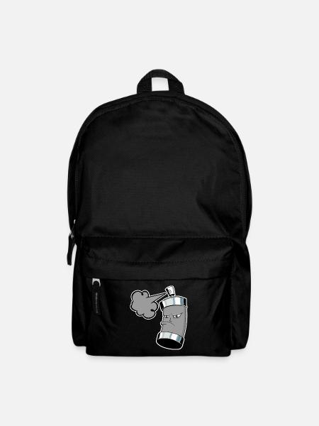 Sprühende Graffiti Spraydose mit Gischt - Rucksack - Schwarz