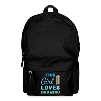 Tiroir Cette fille aime dessiner - Sac à dos - noir - Devant