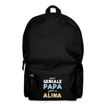 Dieser Geniale Papa Gehört Zu Alina - Rucksack - Schwarz - Vorne