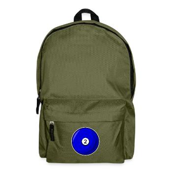Billardkugel 2 blau Billard zwei - Rucksack - Olivgrün - Vorne