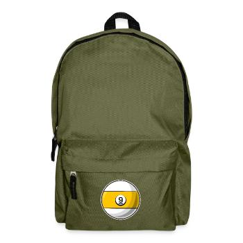 Billardkugel 9 gelbe Billard neun - Rucksack - Olivgrün - Vorne