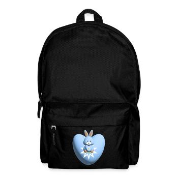 Herz mit süßem hellblauen Hase. - Rucksack - Schwarz - Vorne