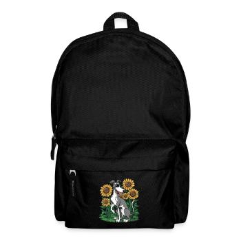 Lévrier et tournesols - Sac à dos - noir - Devant