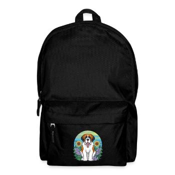 St. Bernard with sunflowers - Backpack - black - Front