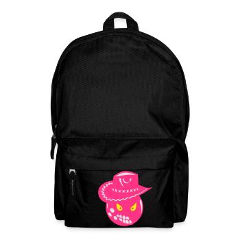 bowling cowboy hat face cartoon - Backpack - black - Front