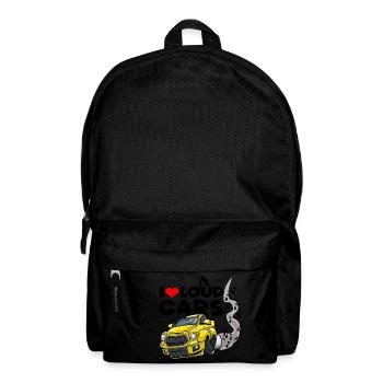 0577 Ich liebe laute Autos - Rucksack - Schwarz - Vorne