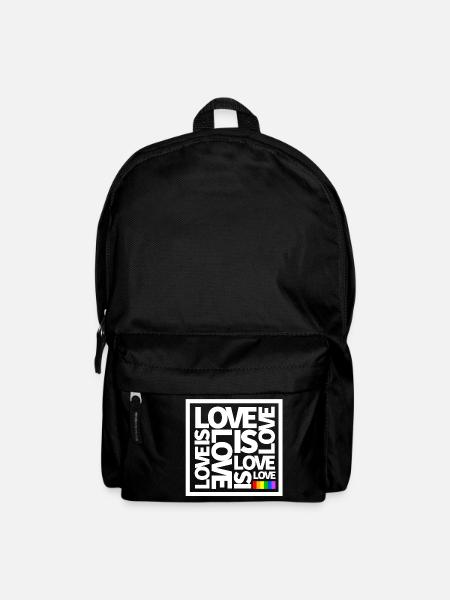 LGBT Love is Love Quadrat Gay Pride - Rucksack - Schwarz