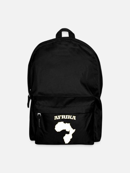 Afrika Silhouette mit Goldrand Afrika Africa - Rucksack - Schwarz