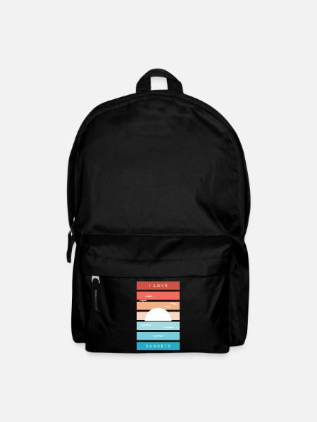 Ich liebe Sonnenuntergänge – Zitat für Strandliebhaber - Rucksack - Schwarz