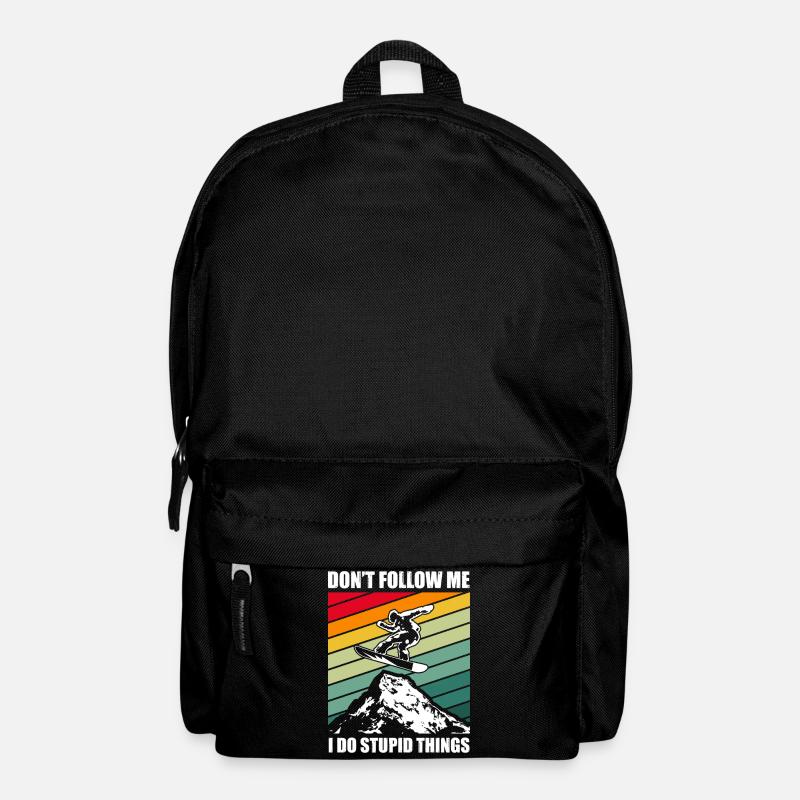 Snowboard Spruch – Don’t Follow Me - Rucksack - Schwarz