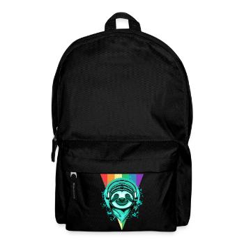 Sloth with headphones & rainbow - Backpack - black - Front