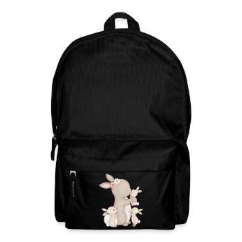 lapins mignons avec des fleurs - Sac à dos - noir - Devant