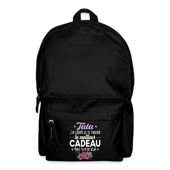 Tata Tante Cadeau Femme Nièce Neveu T-shirt Mug - Sac à dos - noir - Devant