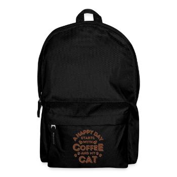 Katze Kaffee Katze Cafe - Rucksack - Schwarz - Vorne