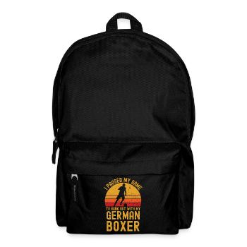 Fußball und Deutscher-Boxer - Rucksack - Schwarz - Vorne