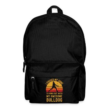 Tennis und Bulldogge - Rucksack - Schwarz - Vorne