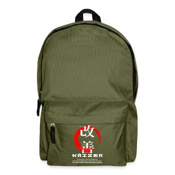 Kaizen Enso Japanische Kanji-Wörter Zeichensymbol - Rucksack - Olivgrün - Vorne