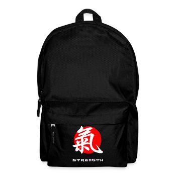 Strength Japan quote Japanese kanji words - Backpack - black - Front