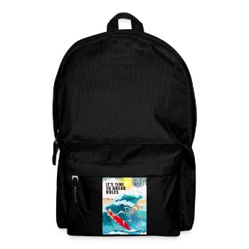 T-Shirt SKELETON SURFER - IT'S TIME TO BREAK RULES - Backpack - black - Front