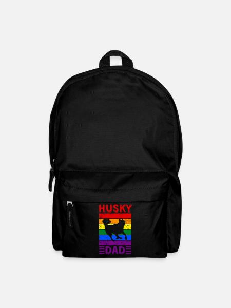 Husky Papa LGBTQ Regenbogenflagge - Rucksack - Schwarz