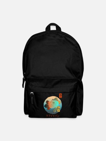 Vintage Floral Japanese Chrysanthemum Now Kanji - Backpack - black