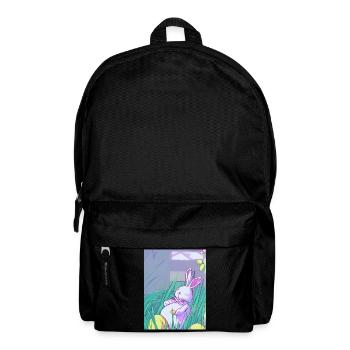 Pastell Osterhase im Frühlingsgras - Rucksack - Schwarz - Vorne