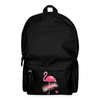 Wunderprächtig - Flamingo pink - Wortschätze - Rucksack - Schwarz - Vorne
