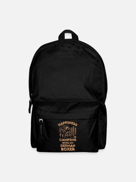 Camping mit Deutsch-Boxer - Rucksack - Schwarz