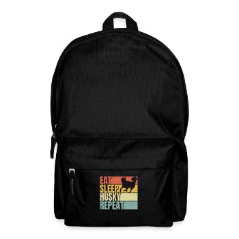 Essen, schlafen, Husky, wiederholen - Rucksack - Schwarz - Vorne