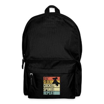 Manger dormir Cocker-épagneul répéter - Sac à dos - noir - Devant