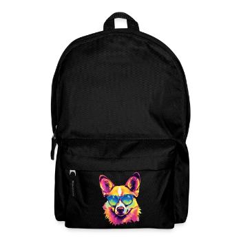 Chien Corgi portant des lunettes de soleil - Sac à dos - noir - Devant