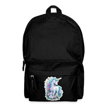 Einhorn im Blumengarten - Rucksack - Schwarz - Vorne