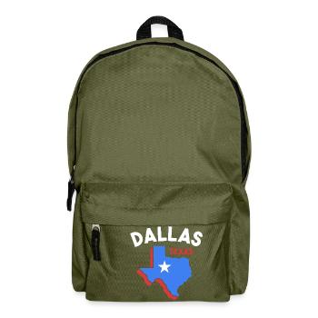 Conception de carte Dallas Texas pour les fiers Dallasites - Sac à dos - vert olive - Devant