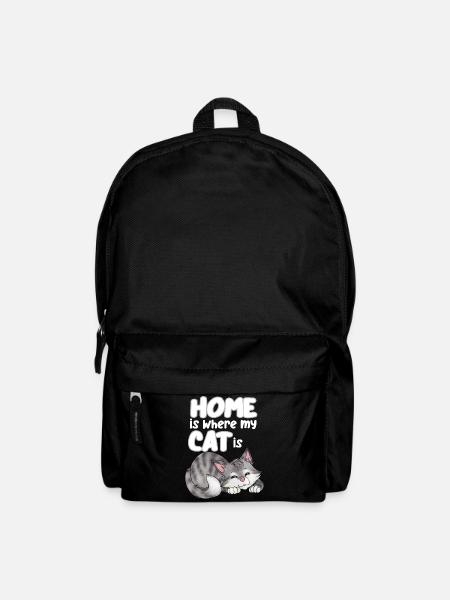 Zuhause ist dort wo meine Katze ist - Rucksack - Schwarz