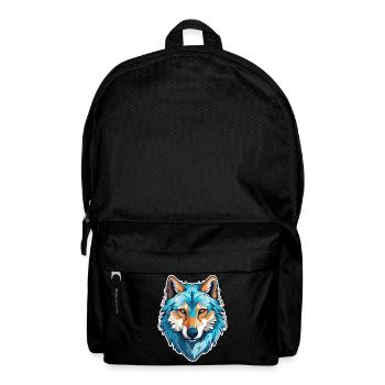 Wolf Kostüm blauer Wolfskopf Werwolf und - Rucksack - Schwarz - Vorne