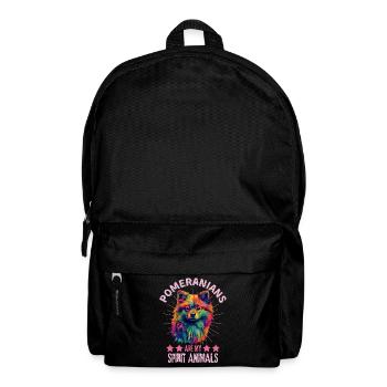 Miniature Spitz Lovers Colorful Miniature Spitz Art - Backpack - black - Front