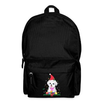 Hund Weihnachten. Weihnachtsgeschenk - Rucksack - Schwarz - Vorne