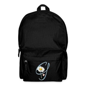 Buchstabe G Gänseblümchen Herz - Rucksack - Schwarz - Vorne